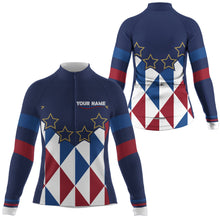 Load image into Gallery viewer, Blue men &amp; women Cycling jersey with 3-rear pockets Custom UPF50+ bike shirt Full zip bicycle gear| SLC178