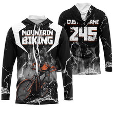 Load image into Gallery viewer, Black kid MTB jersey UPF30+ mountain bike gear youth Unisex downhill shirt cycling clothes| SLC234