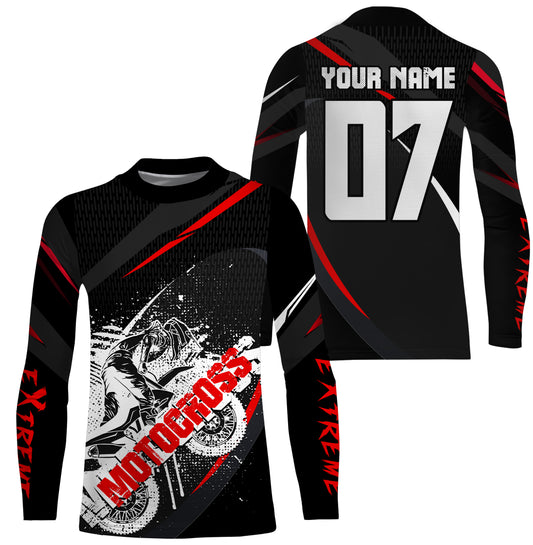 Personalized Extreme Motocross jersey UPF30+ kid adult biker dirt bike racing long sleeves NMS1104