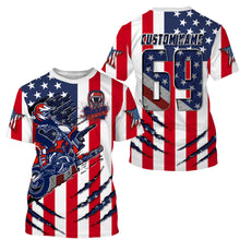 Load image into Gallery viewer, MX jersey for men kid women American flag custom Motocross UPF30+ biker extreme motorcycle shirt PDT30