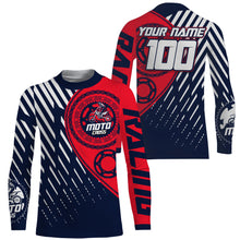 Load image into Gallery viewer, Custom blue motocross jersey UV protect kid&amp;adult dirt bike sprocket chain MX racing off-road| NMS893