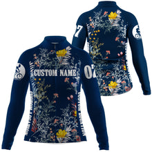 Load image into Gallery viewer, Floral women cycling jersey UPF50+ Biking shirt girls Breathable bike tops with zipper &amp; 3 pockets| SLC128
