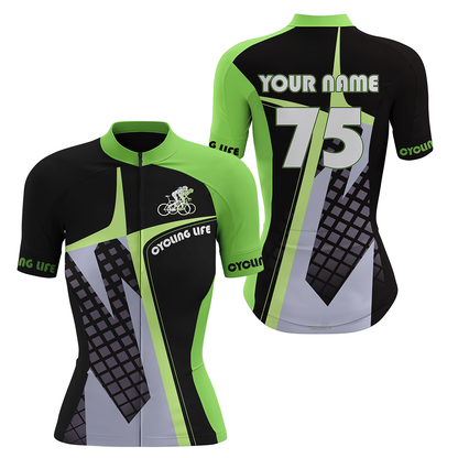 Green Custom Womens Cycling Jersey Cycling Life Female Biker Riding Road Cycle Mountain Bicycling| NMS846
