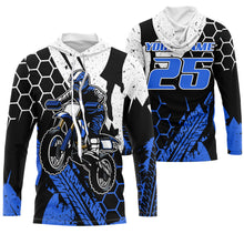 Load image into Gallery viewer, Custom jersey for dirt bike UPF30+ kid men women blue Motocross racing extreme off-road motorcycle PDT99