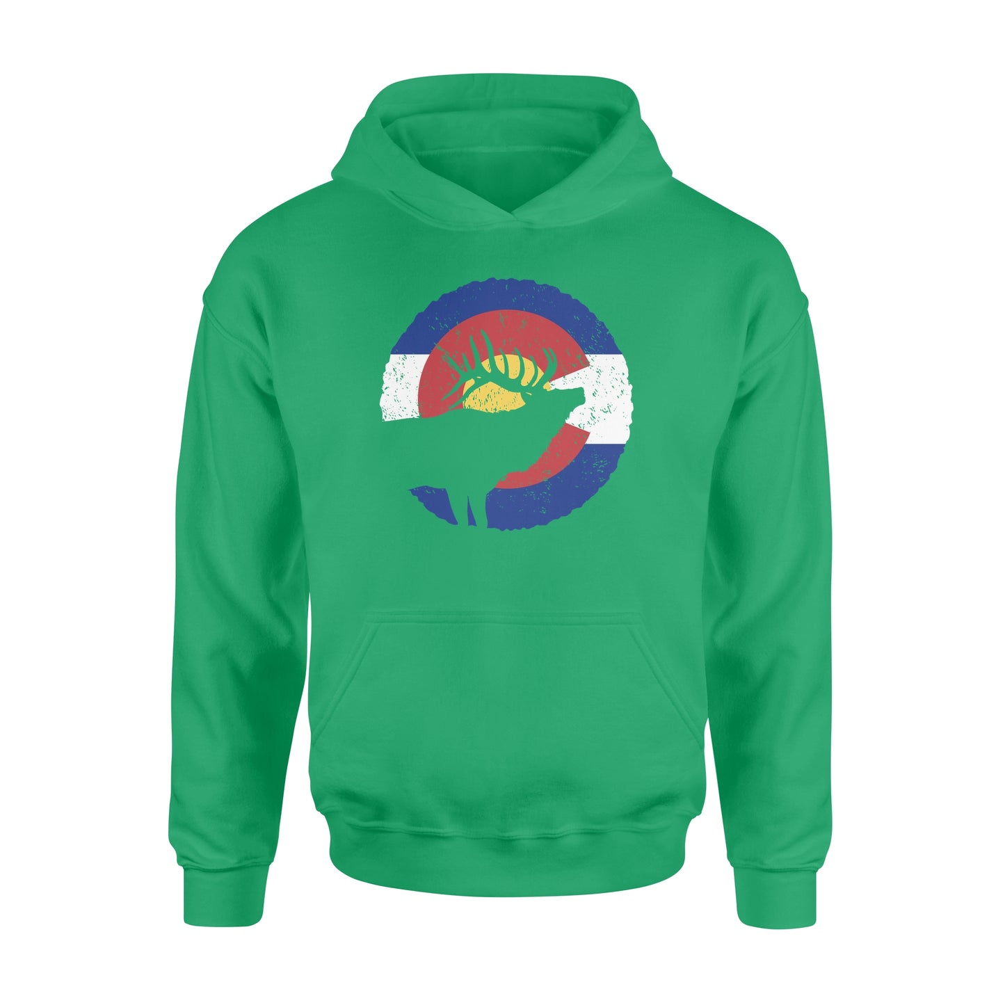 Colorado Elk Hunting Hoodie: CO State Flag Hunter hoodie - NQSD232