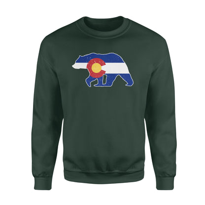 Colorado bear hunting Sweatshirt, CO State Flag Bear Hunter - NQSD233