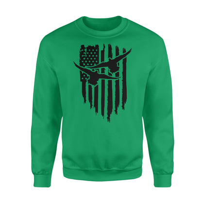 Duck Hunting American Flag Clothes, Shirt for Hunting NQS121 - Standard Fleece Sweatshirt