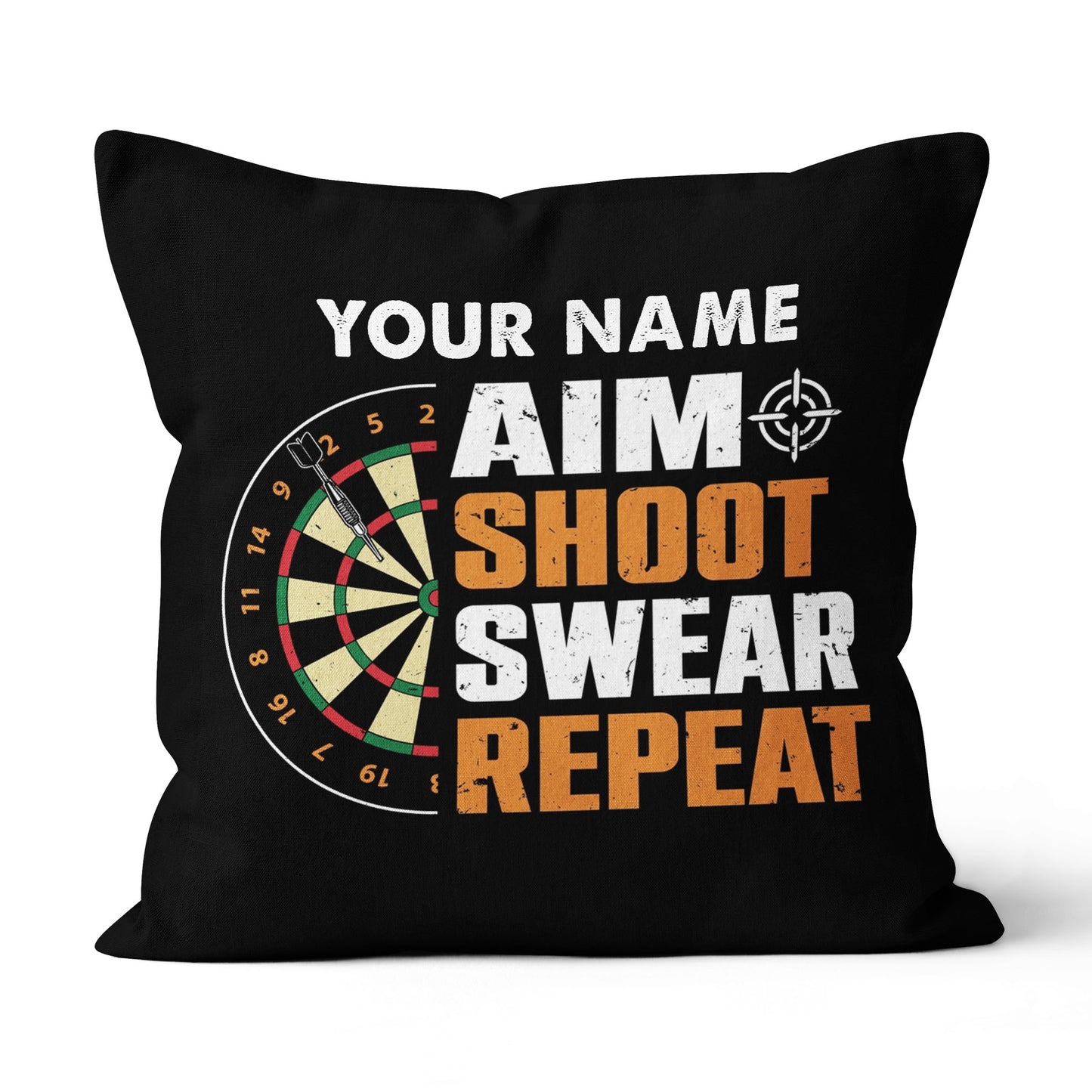 Aim Shoot Swear Repeat Vintage Custom Darts Pillow Personalized Gifts LDT1121