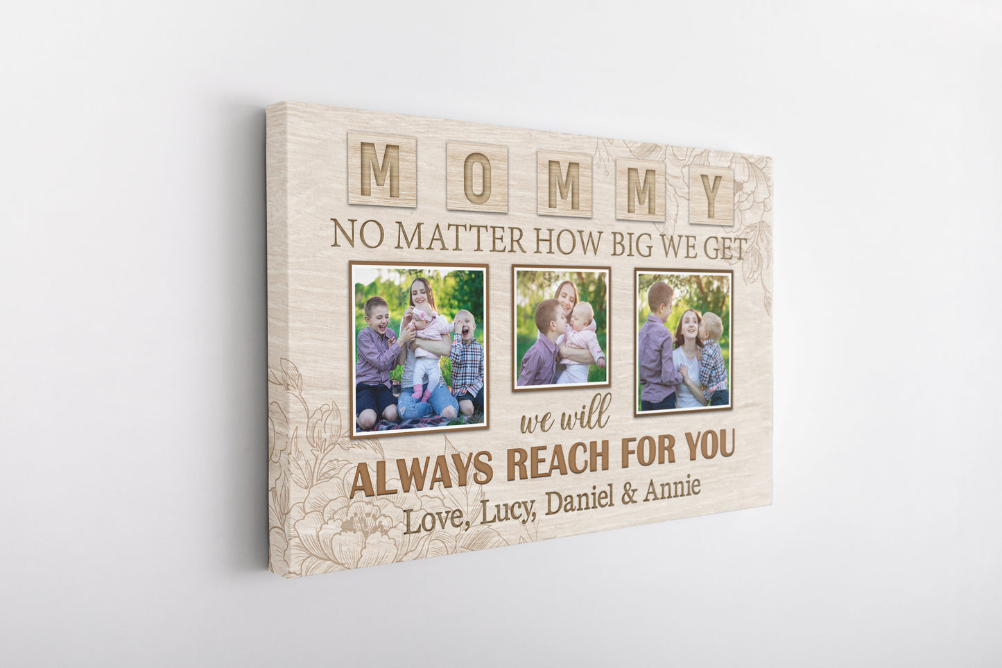Personalized Mom Canvas - Mommy Photo Collage Mother's Day Gift, I Love You Mom Birthday Christmas Art| N2455