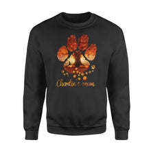 Load image into Gallery viewer, Custom dog's name dog paws mom autumn halloween personalized gift - Standard Crew Neck Sweatshirt
