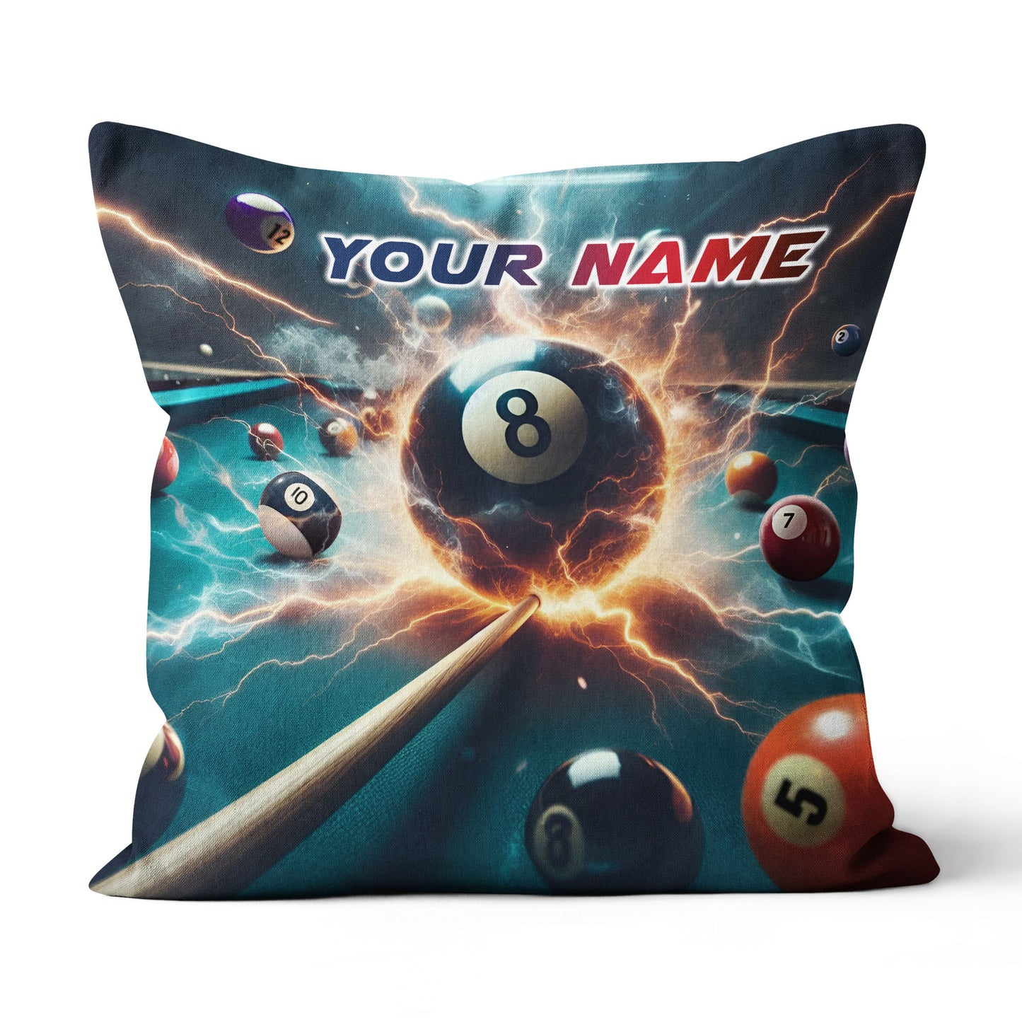 Personalized Thunder Lightning 8 Ball Billiard 3D Pillow Top Pillow Gift VHM0898