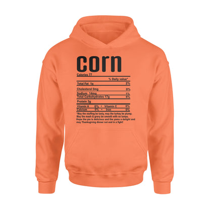 Corn nutritional facts happy thanksgiving funny shirts - Standard Hoodie