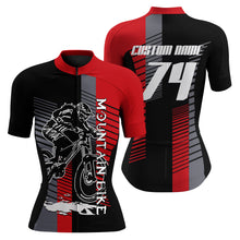 Load image into Gallery viewer, Custom Mens Womens MTB Cycling Jersey Mountain Bike Red&amp;Black Bicycling Downhill Rider Racing| NMS816