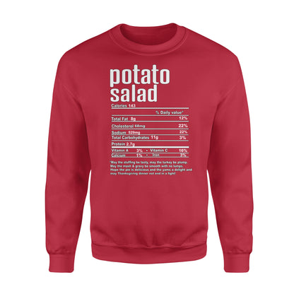 Potato salad nutritional facts happy thanksgiving funny shirts - Standard Crew Neck Sweatshirt
