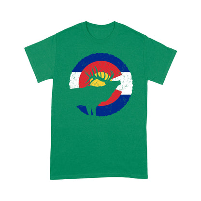 Colorado Elk Hunting T Shirts,  CO State Flag Hunter  - NQSD232