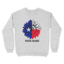Load image into Gallery viewer, Texas flag sunflower customized name patriot Texas state flag Sweatshirt D03 NQS2495
