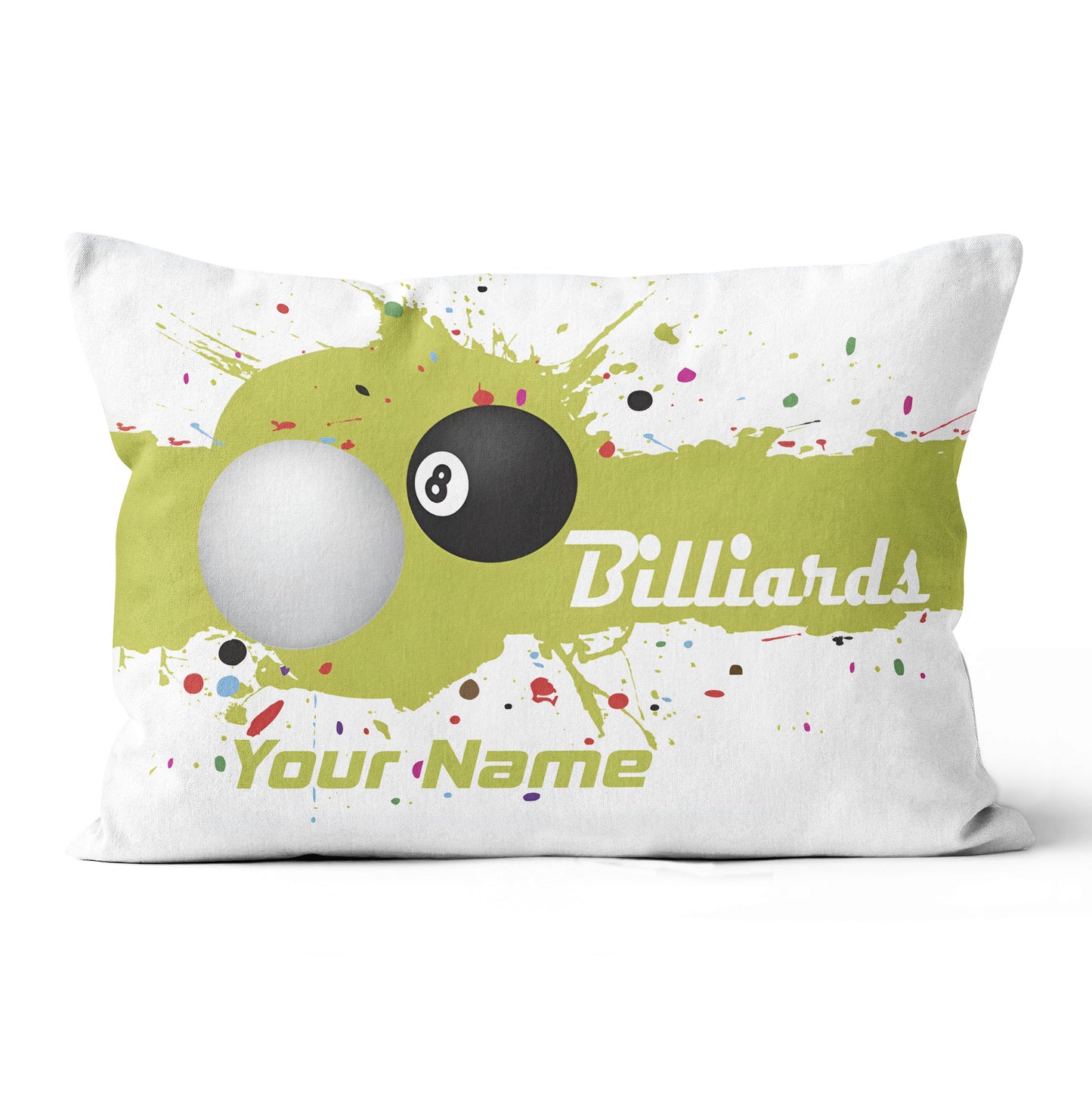 Personalized Green Splash 8 Ball Billiard Pillow Custom Billiards Gifts VHM0850