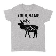 Load image into Gallery viewer, Elk Shirt Mountain Elk Custom Name Mens Womens Standard Women's T-shirt FSD1809D02