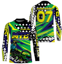 Load image into Gallery viewer, Green mountain bike shirt UPF30+ Personalized Adult kid MTB jersey cycling gear mens| SLC135