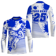 Load image into Gallery viewer, Kids men women jersey for dirt bike custom UPF30+ blue off-road Motocross racing shirt racewear PDT105