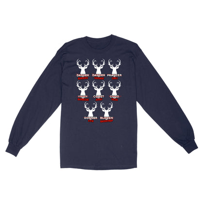 Funny Christmas Reindeer Hunter Shirt, Deer Hunter Gift D02 NQS2460 Standard Long Sleeve