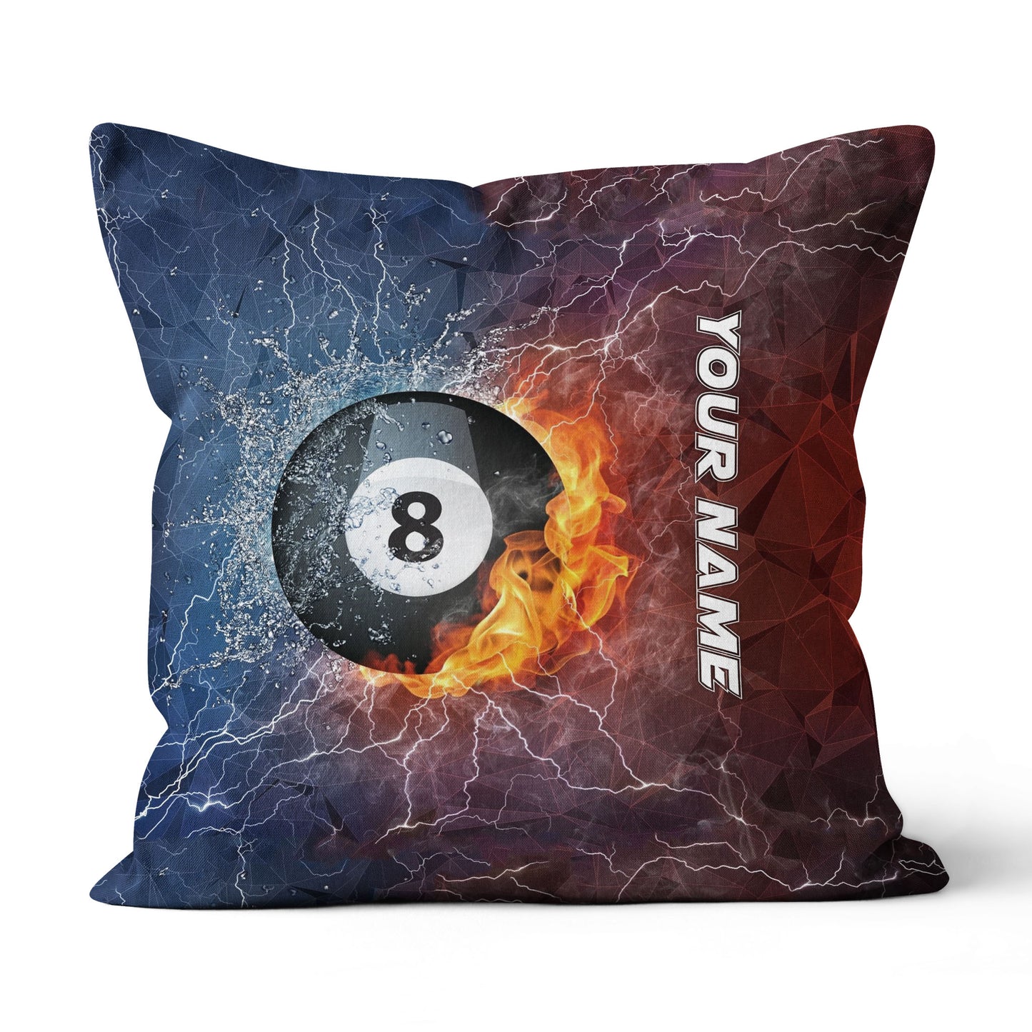 8 Ball Pool On Fire And Water Billiards Pillow Best Custom Throw Pillows TDM0745