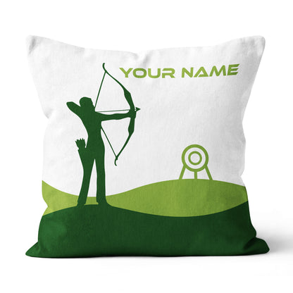 Custom Green White Archery Women Player Pillow, Best Decorative Pillows TDM0766