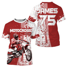 Load image into Gallery viewer, Custom Red Motocross Jersey Kid Men Women UV Protective MX Biker Racing Xtreme Motorcycle Shirt PDT385
