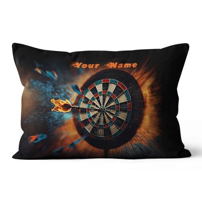 Darts On Fire Custom Pillow Personalized Darts Gift For Dart Player LDT1122