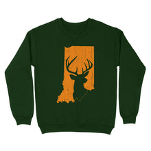 Load image into Gallery viewer, Bucks of Indiana deer hunting hunter orange, Indiana hunting, deer hunting shirt D03 NQS2920 Standard Crew Neck Sweatshirt