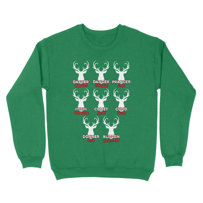 Funny Christmas Reindeer Hunter Shirt, Deer Hunter Gift D02 NQS2460 Standard Crew Neck Sweatshirt