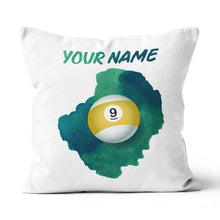 Load image into Gallery viewer, Custom Painted 9 Ball Pool Billiard Throw Pillow Best Adjustable Pillows TDM0771