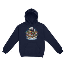 Load image into Gallery viewer, Hoodie - Nine Bass fish as Santa's Reindeer