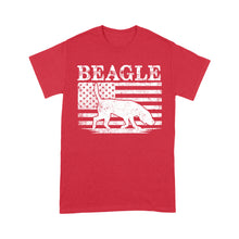 Load image into Gallery viewer, Beagle Dog American Flag Shirt, Mens Beagle Gift, Dog Lover, Hunting Dog Standard T-shirt FSD2345D01
