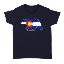 Load image into Gallery viewer, Colorado bear hunting Women&#39;s T-shirts, CO State Flag Bear Hunter - NQSD233