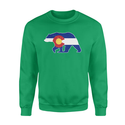 Colorado bear hunting Sweatshirt, CO State Flag Bear Hunter - NQSD233