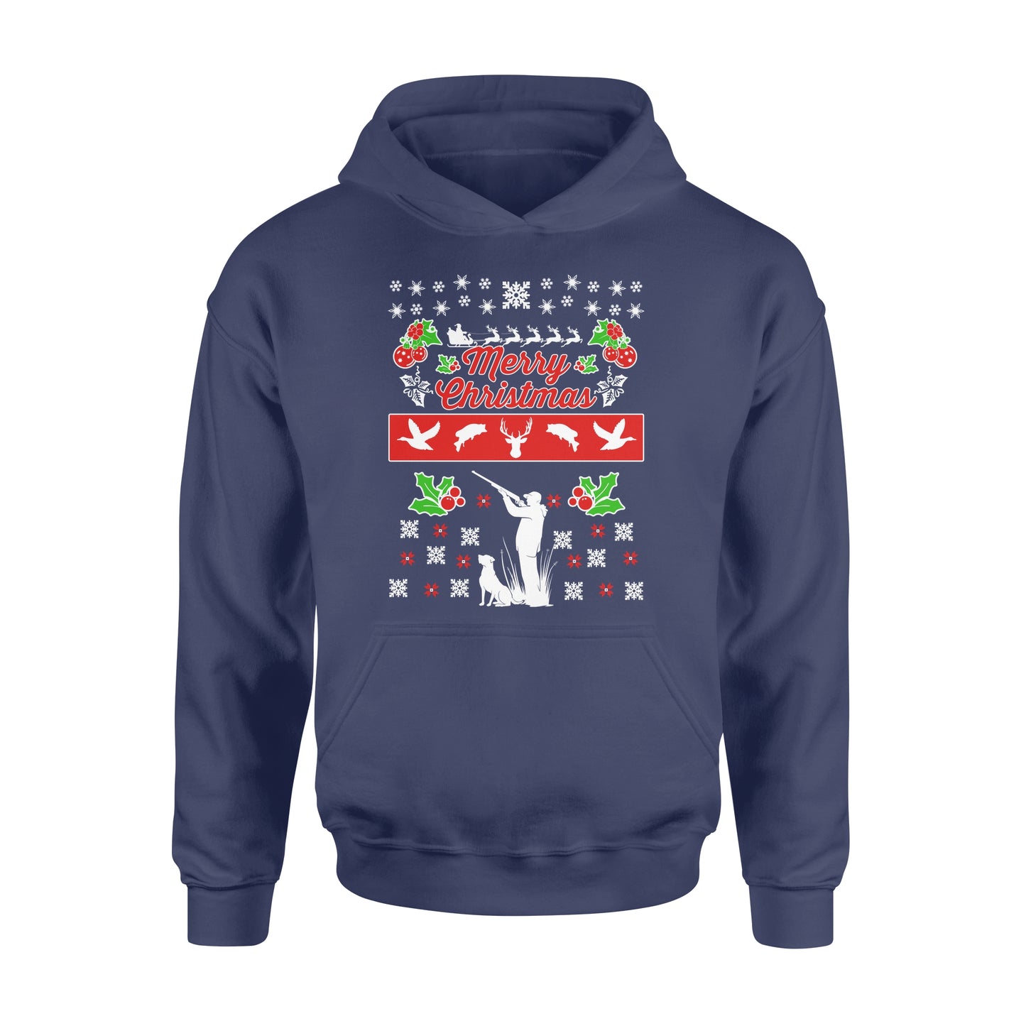 Merry Christmas Hunting standard Hoodie Hunting dog - Christmas gift ideas for hunter FSD585