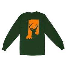 Load image into Gallery viewer, Bucks of Indiana deer hunting hunter orange, Indiana hunting, deer hunting shirt D03 NQS2920 Standard Long Sleeve