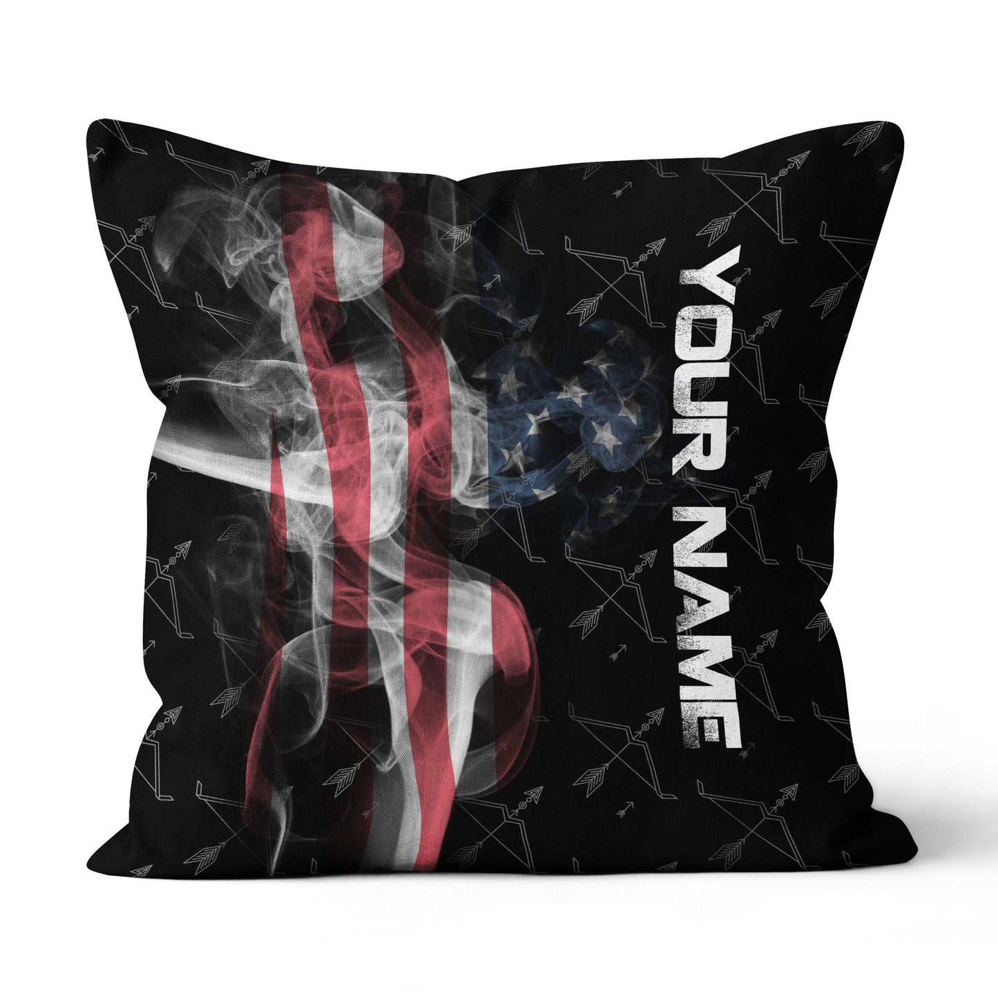 Personalized Smoke US Flag Bow Archery Pillow Custom Pillow Archery Gift VHM0848
