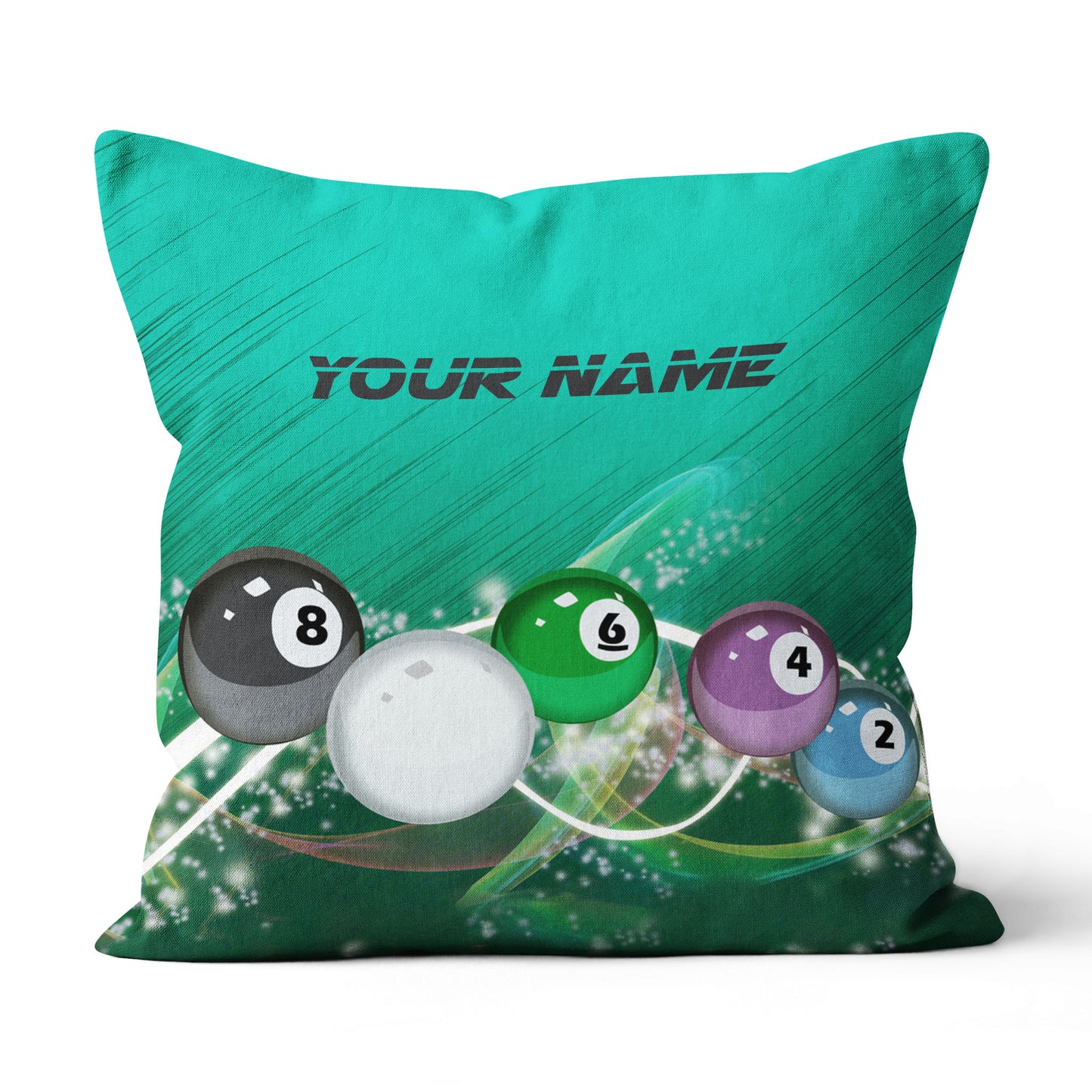 Personalized 3D Green Billiards Balls Pillow Custom Pillow Pool Billiard TDM0779