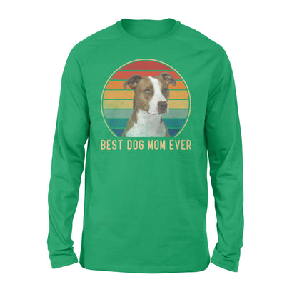 Custom photo best dog mom ever vintage personalized gift long sleeve