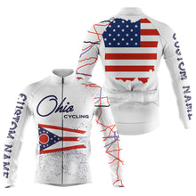 Load image into Gallery viewer, Ohio cycling jersey for Men Women UPF50+ custom Ohio bike shirts with 3-rear pockets &amp; full zipper| SLC177