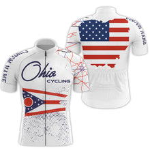 Load image into Gallery viewer, Ohio cycling jersey for Men Women UPF50+ custom Ohio bike shirts with 3-rear pockets &amp; full zipper| SLC177