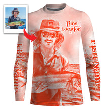 Load image into Gallery viewer, Fishing Shirt Custom Name, Image, Time, Location 3D UV protection Shirts UPF 30+ Fishing gift| Red - TMTS050