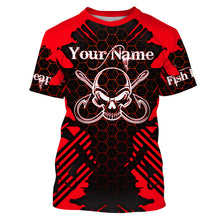 Load image into Gallery viewer, Fish Reaper Skull Custom Long Sleeve performance Fishing Shirts, Skull Fishing jerseys TMTS070