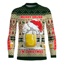 Load image into Gallery viewer, Funny Festive Drinking Gift Merry Drunk I&#39;m Christmas Ugly Sweater Customize Name 3D Shirt TTN101