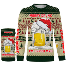 Load image into Gallery viewer, Funny Festive Drinking Gift Merry Drunk I&#39;m Christmas Ugly Sweater Customize Name 3D Shirt TTN101
