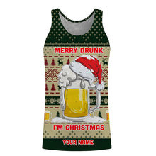 Load image into Gallery viewer, Funny Festive Drinking Gift Merry Drunk I&#39;m Christmas Ugly Sweater Customize Name 3D Shirt TTN101