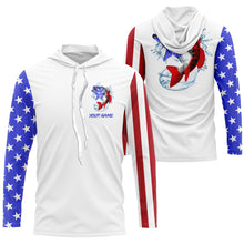 Load image into Gallery viewer, Custom Name Bass Fishing US Flag Performance Fishing Shirt, Bass Fishing Jerseys TATS211