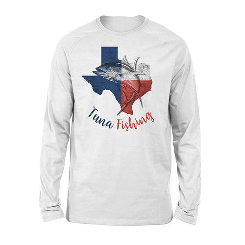 Texas tuna fishing Texas flag map fishing shirts A236